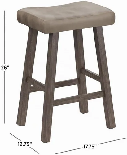 Vista 3 de Hillsdale Taburete para mostrador de sillín para muebles, gris rústico Gris (rustic gray)