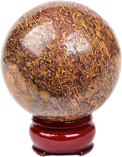 Vista 96 de JIC Gem Piedra Natural de Jaspe Africano Cristal de Curación Esfera Adivinación Bola de Piedra Preciosa, Feng Shui Reiki Aura Decoración
