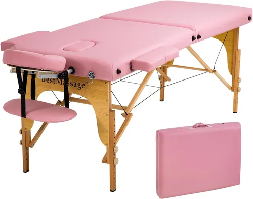 Vista 22 de PayLessHere Cama de Masaje Portátil Mesa de Masaje de 24 pulgadas de Ancho Cama de Pestañas 2 Plegable Altura Ajustable Mesa de Spa con Bolsa No
