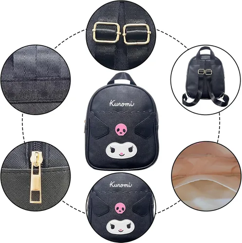 Vista 3 de AJZTRC Kawaii My Melody - Mochila de dibujos animados Cinnamoroll para niñas, linda mochila ideal para viajes, Negro -, Lindo