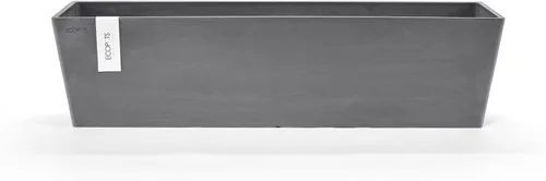 Vista 13 de Ecopots Bruges - Maceta compuesta rectangular moderna y duradera para interiores y exteriores, a base de reciclaje, color gris oscuro, 17.75 pulgadas