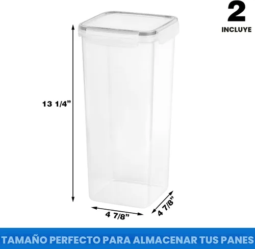 Vista 2 de Tiawudi 2 Pack Caja de Pan, Envase de Pan de Plástico, Almacenamiento de Pan para Encimera de Cocina, Guarda Pan con Tapa Hermética, Guarda Pan