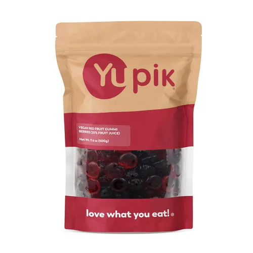 Vista 5 de Yupik Caramelos de cereza ácida, 2.2 libras (35.2 onzas), bolas con sabor a cereza, dulce y agrio, gomitas rojas masticables, golosinas divertidas