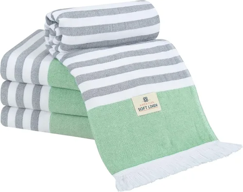 Vista 13 de American Soft Linen Toallas de playa peshtemal turcas 100% algodón, tamaño 35 x 60 pulgadas, paquete de 4 toallas de natación para toallas de playa