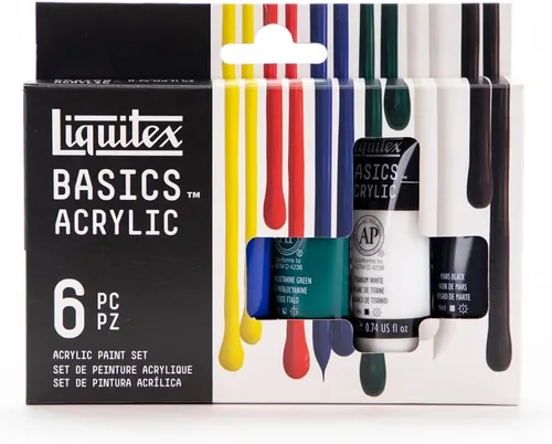 Vista 3 de Liquitex BASICS - Juego de pintura acrílica, 6 tubos de 22ml (0.74 onzas), fluorescente