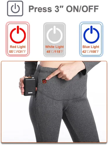 Vista 2 de Conjunto de ropa interior térmica térmica térmica para mujer, conjunto de ropa interior larga eléctrica para mujer, leggings de nieve para mujer