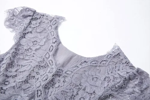Vista 4 de Niyage Vestido de fiesta de princesa de tul para niñas pequeñas, elegante vestido de encaje con espalda en V