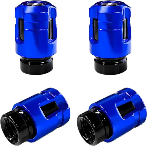 Vista 13 de Yourkar 4 tapas de vástago de válvula de neumático de automóvil, cubiertas de válvula de rueda de aleación de aluminio de forma única, resistentes a