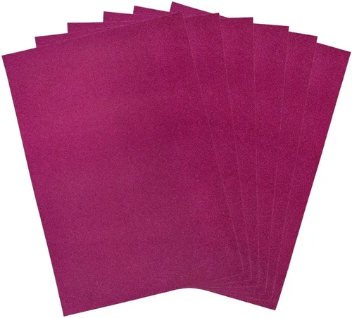 Vista 4 de Mega Crafts 6 hojas metálicas de espuma EVA de 16 x 24 pulgadas, papeles con purpurina azul brillante con parte trasera adhesiva, álbumes