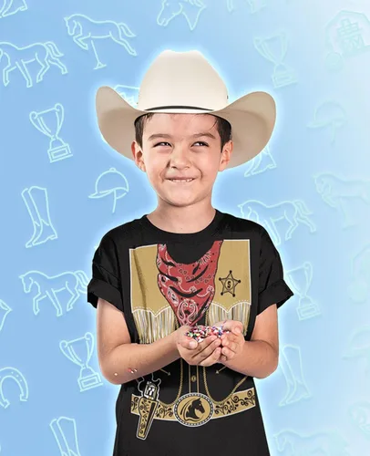 Vista 2 de Camiseta de disfraz de vaquero para niños, camisa de Halloween para niños pequeños