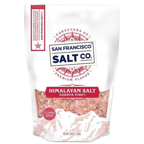 Vista 12 de Auténticos granos de sal gruesa del Himalaya Sherpa Pink
