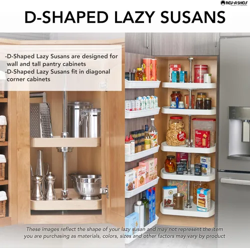 Vista 3 de Rev-A-Shelf 22" en forma de D Lazy Susan de un solo nivel para gabinetes