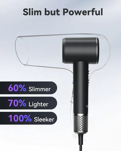 Vista 8 de Secador de pelo de alta velocidad, secador de pelo iónico negativo con motor sin escobillas de 110,000 RPM/1500 W para secado rápido, secador