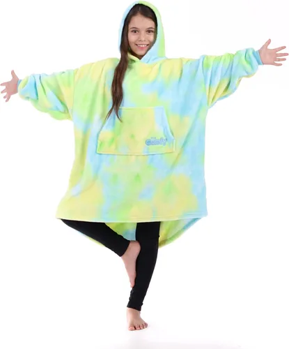 Vista 12 de THE COMFY Dream Jr para niños Manta portátil de forro polar de microfibra ligera con capucha y bolsillo Visto en Shark Tank