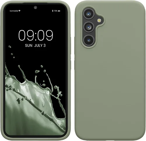 Vista 258 de kwmobile Funda Compatible con Samsung Galaxy A14 5G - Funda de teléfono de TPU y silicona con acabado suave - Verde Lima