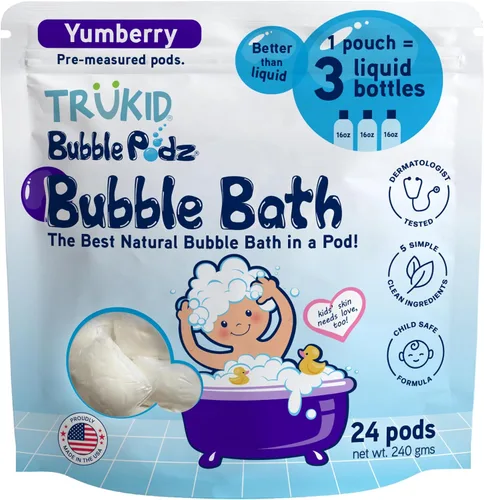 Vista 19 de TruKid Bubble Podz - Baño de burbujas para niños, niños pequeños y bebés, bomba de baño suave y refrescante sin lágrimas para piel sensible