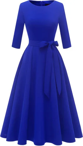 Vista 11 de DRESSTELLS Vestidos de cóctel para mujer, vestido vintage de boda para Negro