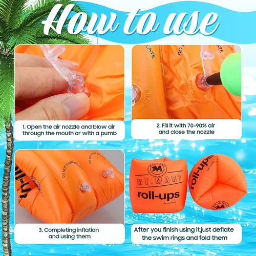 Vista 5 de dfjdskl Arm floaties for Kids - Inflatable Swim Arm Bands, Soft Waterproof PVC Floaties for Swimming Learning, Adult Arm Floaties, Comfortable