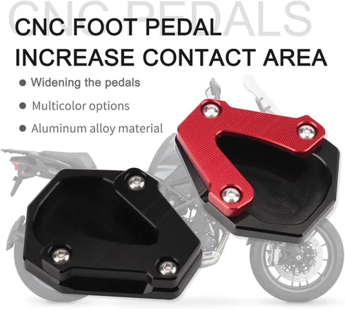 Vista 4 de Motorcycle Kickstand Extension Pad for Benelli TRK502 TRK 502 2020 2021 Foot Side Stand Support Plate Enlarger (Color : B Black)