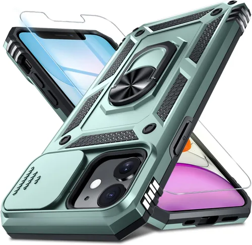 Vista 19 de Janmitta Funda para iPhone 8 Plus/7 Plus/6 Plus, Cubierta de Teléfono con Cubierta Deslizante Integrada para Lente de Cámara + Protector