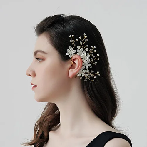 Vista 3 de Pendientes hechos a mano con diseño de flor de hada para mujer, Zinc, No es una piedra preciosa