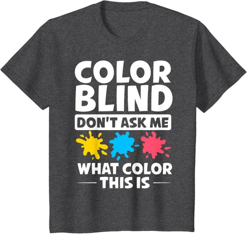 Vista 21 de Color Blind Camiseta Test Funny Glasses Visions, Negro