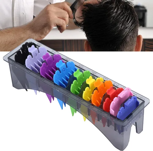 Vista 7 de Clipper Guard Holder Organizador con peines, suministros de peluquería, estuche de almacenamiento de peine guía, soporte de guardia de barbero