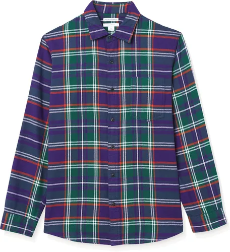 Vista 5 de Tienda Essentials - Camisa de franela para hombre, manga larga, de corte entallado