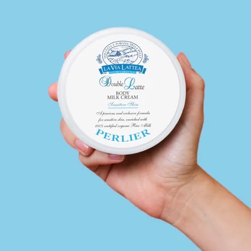 Vista 4 de Perlier Crema de leche corporal con doble latte para piel senitive ~ 6.7oz