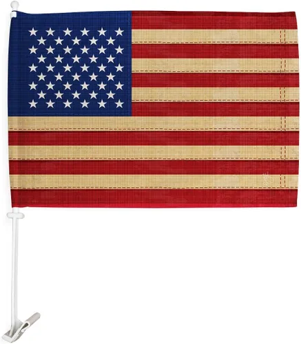 Vista 5 de Bandera de Israel para Carros - Bandera israelí para automóvil, paquete vintage americano, pequeño regalo, 12 x 18 pulgadas, clip de soporte