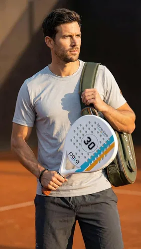 Vista 2 de Juego de raquetas de pádel con bolsa, incluye raqueta de pádel de alto rendimiento y bolsa elegante, ideal para principiantes y jugadores avanzados