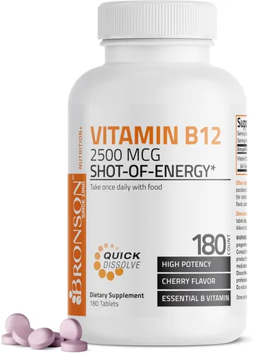 Vista 7 de Vitamina B12 de Bronson, 0,000088 oz, sublingual, de rápida liberación, 1