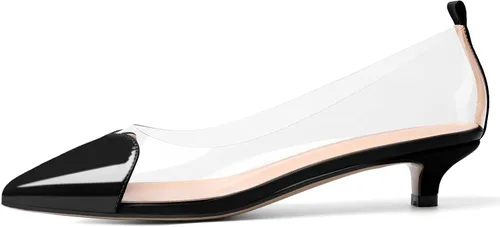 Vista 2 de YODEKS Zapatos de vestir de tacón bajo con punta puntiaguda de 1.5 pulgadas para mujer