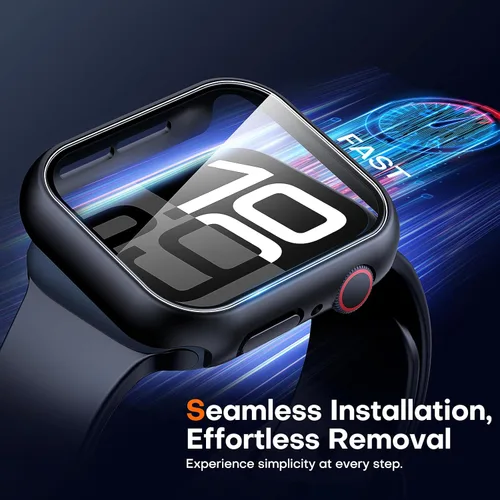 Vista 6 de TAURI - Juego de 2 carcasas rígidas para Apple Watch Series 10 (2024) 46mm, con protector de pantalla de cristal templado PC