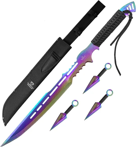 Vista 10 de Snake Eye Tactical - Espada Ninja de Diseño Fantástico con Funda de Nylon Negro