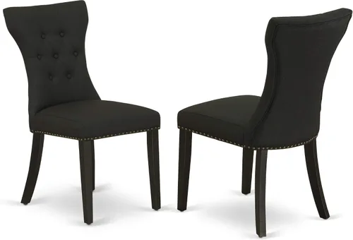 Vista 5 de East West Furniture DLGA5-BLK-24 - Juego de mesa de cocina de 5 piezas para 4 personas, incluye una mesa de comedor redonda con gotas y 4 sillas