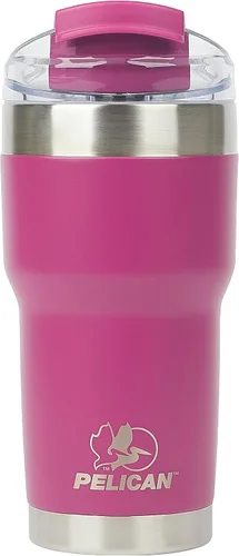 Vista 12 de Pelican Hydration Pelican Traveler™ - Vaso aislado al vacío de 22 onzas, de acero inoxidable, doble pared, con tapa doble, taza de café aislada