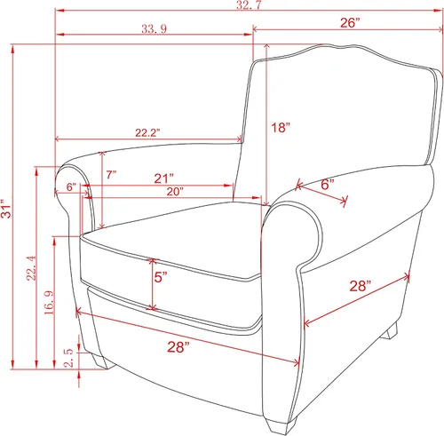 Vista 8 de Pasargad Home Vicenza Collection - Silla de cuero con forma de ala