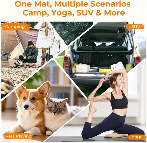 Vista 5 de BDEUS Colchón de Espuma Viscolástica para Camping de 3 Pulgadas Impermeable Enrollable Cama de Dormir para Adultos Colchón Enrollable Portátil
