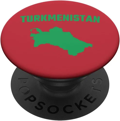 Vista 6 de Isolated green silhouette of a map of Turkmenistan PopSockets MagSafe PopGrip for iPhone