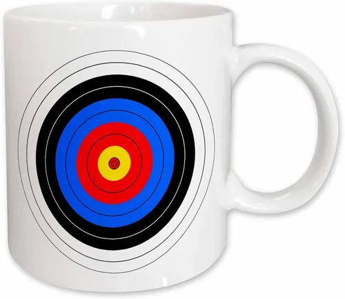 Vista 11 de 3dRose Objetivo con rojo amarillo negro blanco y azul anillos taza, 11 oz