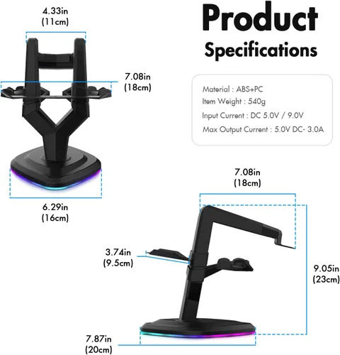 Vista 2 de AMVR VR Headset Charging Dock, Floating Display Stand for Oculus Quest 2, Meta Quest Pro, Quest Series, Pico 4 and Touch Controllers, Stable Station