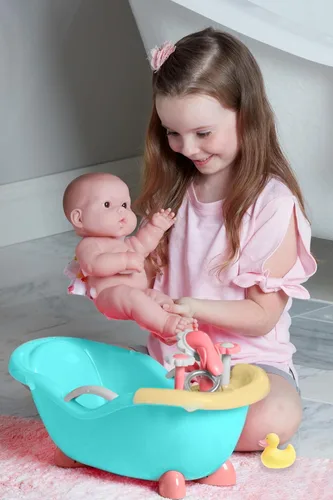 Vista 5 de JC Toys - Muñeca y baño de 14 pulgadas para amar a los bebés Juego de regalo y accesorios de baño y ducha de trabajo real Posable e impermeable