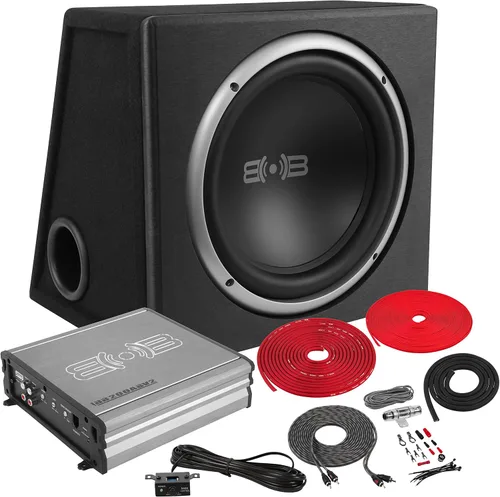 Vista 7 de BELVA Caja de subwoofer doble con puerto de coche de 10 pulgadas, MDF de 3/4 pulgadas, Polyfil preforrado incluye deflector azul personalizado