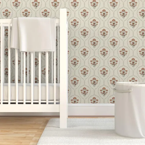 Vista 6 de Spoonflower Papel tapiz floral de granja para despegar y pegar