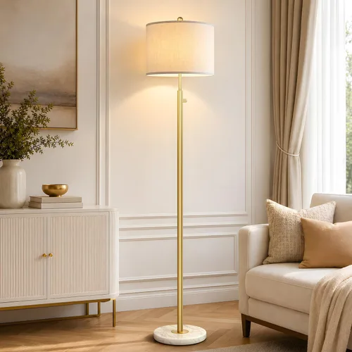 Vista 11 de Nintiue 【Actualizado】 Lámpara de pie regulable para sala de estar, bombilla LED de 11W incluida, lámpara de pie moderna, lámpara de pie alta