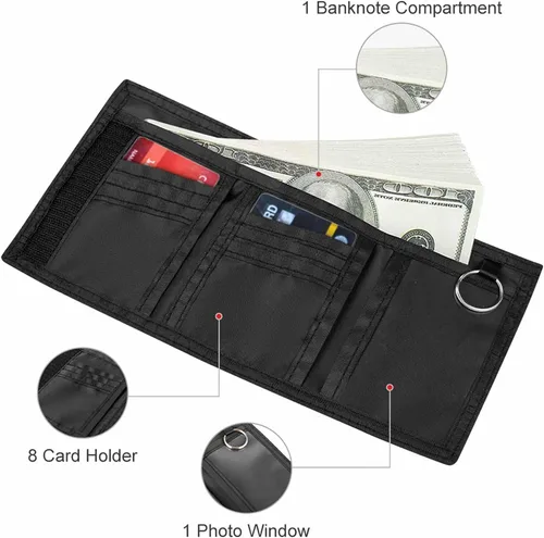 Vista 8 de Portugal - Cartera triple de fútbol americano, monedero delgado, lindo tarjetero con clip para dinero para hombres y mujeres