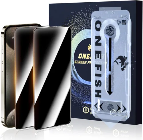 Vista 15 de OneFish Protector de pantalla de vidrio templado de borde completo para iPhone 11 Pro/XS/X de 5.8 pulgadas, paquete de 2 refuerzos de bordes, HD