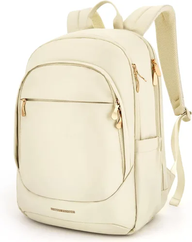 Vista 16 de LIGHT FLIGHT Mochila de viaje para mujer, mochila para laptop de 17.3 Beige