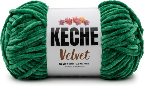 Vista 39 de Keche Hilo para ganchillo, hilo de terciopelo, chenilla suave, manta de bebé voluminosa amigurumi Yarn 3.53 oz (132 yardas) - Arona